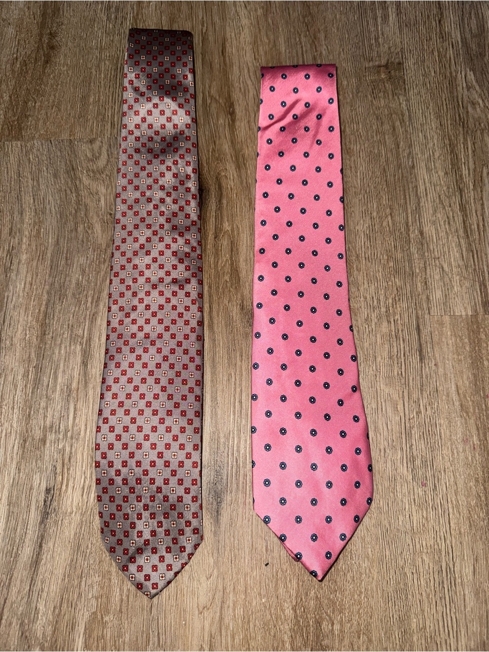 Vintage Men’s Pink & Purple Silk Tie Duo